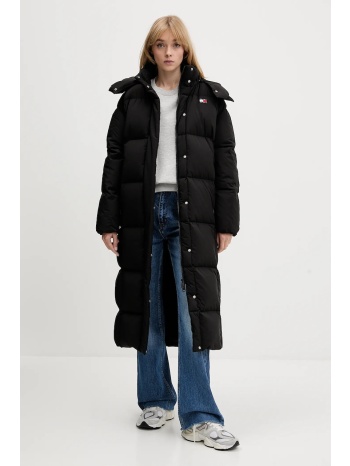 μπουφάν με επένδυση από πούπουλα tommy jeans χρώμα μαύρο