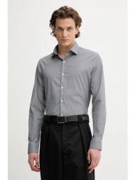 πουκάμισο calvin klein χρώμα: γκρι, lv019eu074 93% πολυαμίδιο, 7% ελαστάν