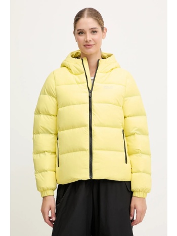 μπουφάν jack wolfskin frozen palace χρώμα κίτρινο, a65097