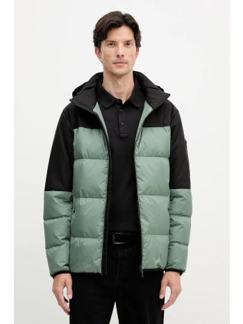 μπουφάν με επένδυση από πούπουλα boss green χρώμα πράσινο