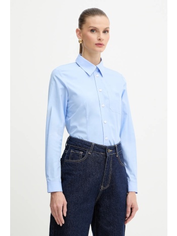 βαμβακερό πουκάμισο marella χρώμα μπλε, 2523116074200 100%