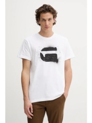 βαμβακερό μπλουζάκι g-star ανδρικό, χρώμα: άσπρο, d26833.d101 100% οργανικό βαμβάκι