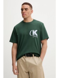 βαμβακερό μπλουζάκι calvin klein ανδρικό, χρώμα: πράσινο, lv04rd823g 100% βαμβάκι