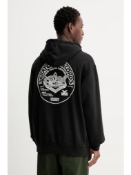 μπλούζα vans χρώμα: μαύρο, με κουκούλα, vn000pa9blk1 κύριο υλικό: 60% βαμβάκι, 40% πολυεστέρας