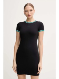 φόρεμα calvin klein jeans χρώμα: μαύρο, lv047d202g 94% βαμβάκι, 6% ελαστάν