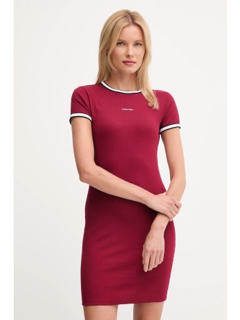 φόρεμα calvin klein jeans χρώμα μπορντό, lv047d202g 94%