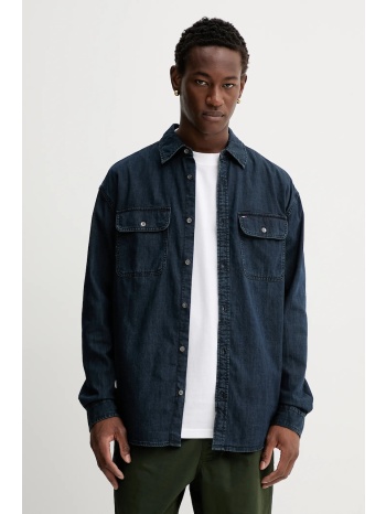 τζιν πουκάμισο tommy jeans ανδρικό, χρώμα ναυτικό μπλε
