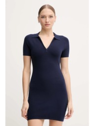φόρεμα calvin klein jeans χρώμα: ναυτικό μπλε, lv044d321g 72% βισκόζη, 28% πολυεστέρας