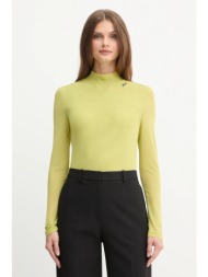 μπλουζάκι karl lagerfeld χρώμα: πράσινο, a4w17044 95% πολυεστέρας, 5% ελαστάν