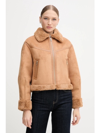 μπουφάν gaudi χρώμα καφέ, 521bd39002 100% πολυεστέρας