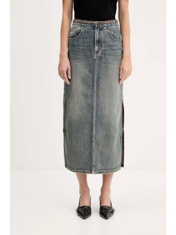 τζιν φούστα miss sixty χρώμα μπλε, 6s3kj52100 100% βαμβάκι