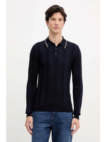 μάλλινο πουλόβερ trussardi ανδρικό, χρώμα ναυτικό μπλε