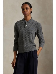 μάλλινο πουλόβερ polo ralph lauren χρώμα: γκρι, 211972132 80% μαλλί, 20% κασμίρι