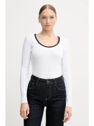 πουλόβερ calvin klein jeans χρώμα: άσπρο, lv044d360g 88% βαμβάκι, 10% πολυαμίδιο, 2% ελαστάν