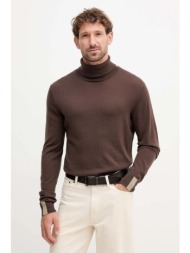 πουλόβερ με προσθήκη μαλλιού mos mosh adam χρώμα: καφέ, 503343 75% μαλλί, 25% μετάξι