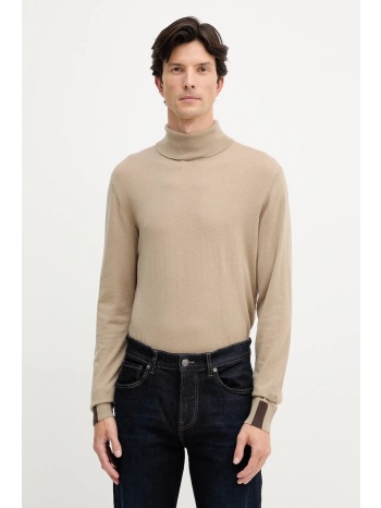 πουλόβερ με προσθήκη μαλλιού mos mosh adam χρώμα μπεζ