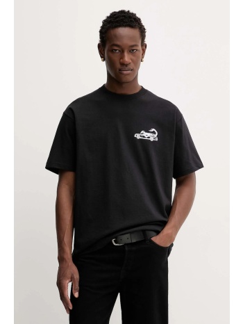 βαμβακερό μπλουζάκι vans ανδρικό, χρώμα μαύρο