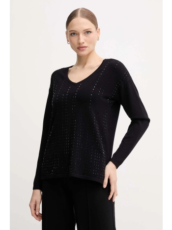 πουλόβερ με προσθήκη μεταξιού joseph ribkoff χρώμα μαύρο