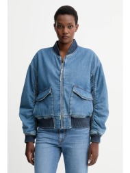 τζιν μπουφάν bomber levi`s χρώμα: μπλε, a7262.0009 κύριο υλικό: 100% βαμβάκι
φόδρα: 100% πολυεστέρας