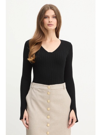 πουλόβερ boss χρώμα μαύρο, 50547913 72% βισκόζη, 28%