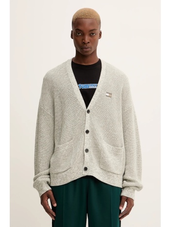 βαμβακερή ζακέτα tommy jeans χρώμα πράσινο, dm0dm22104