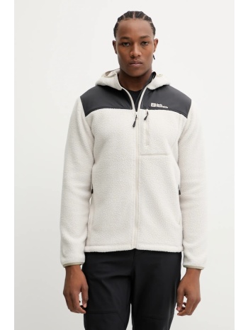 αθλητική μπλούζα jack wolfskin kammweg pile χρώμα μπεζ, με