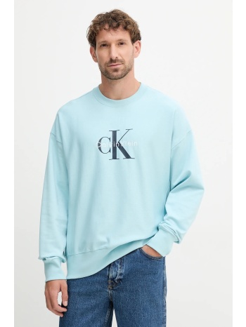 μπλούζα calvin klein jeans χρώμα τιρκουάζ, lv04rd234g