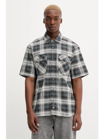 βαμβακερό πουκάμισο dickies ανδρικό, χρώμα μπλε, dk0a8674