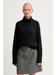 πουλόβερ με προσθήκη μαλλιού twinset χρώμα: μαύρο, 252tf3023 55% μαλλί, 45% βαμβάκι