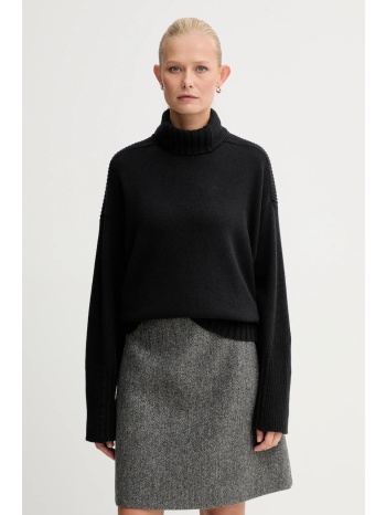 πουλόβερ με προσθήκη μαλλιού twinset χρώμα μαύρο