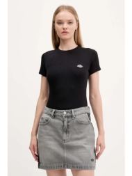 μπλουζάκι dickies χρώμα: μαύρο, dk0a87qb 94% βαμβάκι, 6% ελαστάν