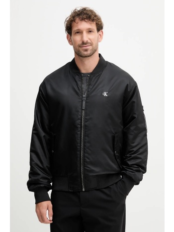 μπουφάν bomber calvin klein jeans χρώμα μαύρο, lv04rc526g