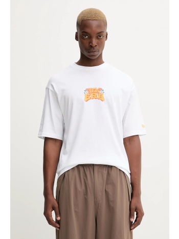 βαμβακερό μπλουζάκι new era χρώμα άσπρο, 60684402 100%