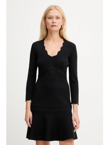 φόρεμα twinset χρώμα μαύρο, 252tp3041 54% βισκόζη, 44%