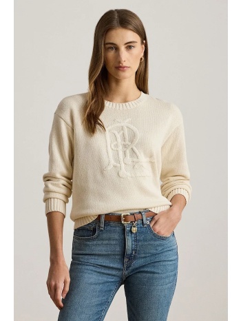 βαμβακερό πουλόβερ lauren ralph lauren χρώμα μπεζ
