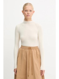 μάλλινο πουλόβερ twinset χρώμα: μπεζ, 252tt3111 100% μαλλί