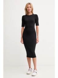 φόρεμα calvin klein jeans χρώμα: μαύρο, lv047d217g 93% βαμβάκι, 7% ελαστάν
