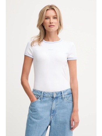 μπλουζάκι calvin klein jeans χρώμα άσπρο, lv047d201g 94%