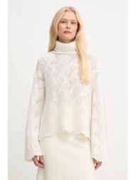 πουλόβερ με προσθήκη μαλλιού twinset χρώμα: μπεζ, 252tt3424 40% μαλλί, 30% βισκόζη, 20% πολυαμίδιο, 