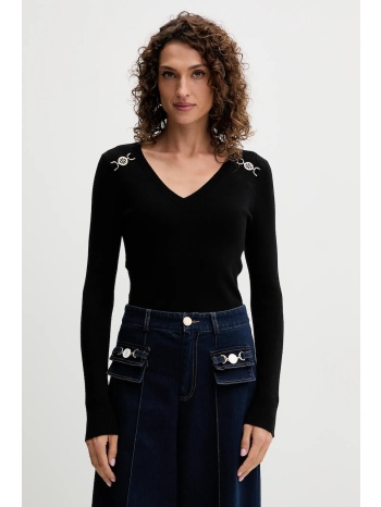 πουλόβερ fracomina χρώμα μαύρο, fr25wt7025k43301 61%