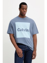 βαμβακερό μπλουζάκι calvin klein jeans ανδρικό, χρώμα: μοβ, lv04rd813g 100% βαμβάκι