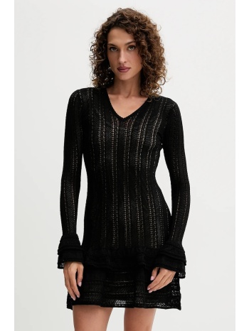 φόρεμα twinset χρώμα μαύρο, 252tp3180 κύριο υλικό 65%