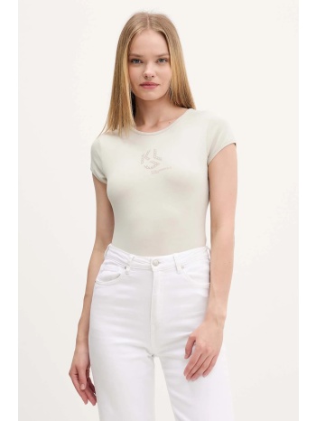 μπλουζάκι karl lagerfeld jeans χρώμα μπεζ, a4w17018 95%