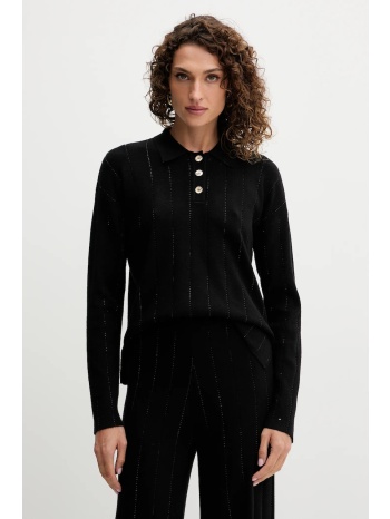 πουλόβερ fracomina χρώμα μαύρο, fs25wt7019k50401 50%