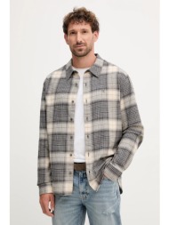 βαμβακερό πουκάμισο calvin klein jeans ανδρικό, χρώμα: γκρι, lv04rd105g 100% βαμβάκι