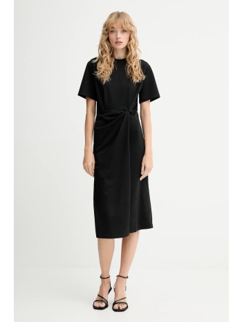 φόρεμα με προσθήκη μαλλιού sessun χρώμα μαύρο, 25105015