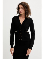 πλεκτή ζακέτα fracomina χρώμα: μαύρο, fr25wt8010k55601 62% βισκόζη, 38% πολυεστέρας