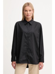 βαμβακερό πουκάμισο calvin klein jeans χρώμα: μαύρο, lv044d167g 100% βαμβάκι