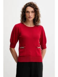 πουλόβερ fracomina χρώμα: κόκκινο, fr25wt7019k55601 62% βισκόζη, 38% πολυεστέρας