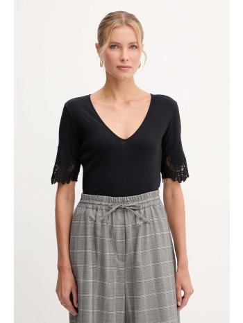 βαμβακερό μπλουζάκι twinset χρώμα μαύρο, 252tt2170 κύριο